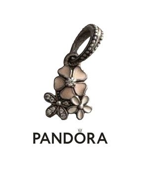 Authentic PANDORA Poetic Blooms Flowers Dangle Charm Pendant 791824ENMX